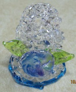 HANDMADE GLASS THIMBLE WITH BLUE FLOWER   NEW