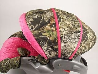   INFANT CAR SEAT COVER ~Mossy Oak like Real tree camo & Hot Pink