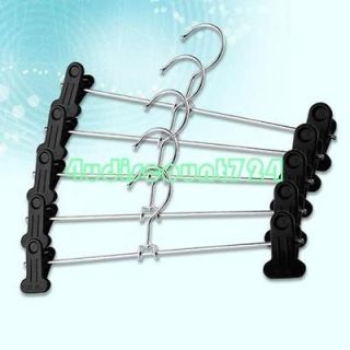 5PCS GARMENT CLOTHES STAINLESS HANGERS HANGER WITH CLIPS FOR SKIRT AND 