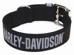 Harley Davidson BIG DOG Reflective Black Dog Collar 1.5 WIDE