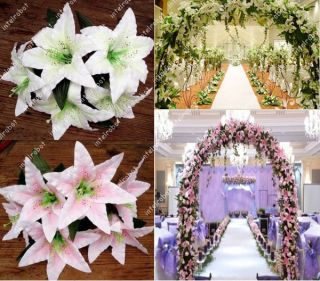 10X Artificial Tiger Lily Silk 6Flower Heads Wedding Arch Bridal 