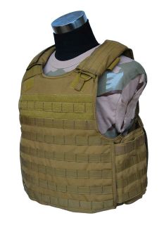 CONDOR QPC MOLLE Quick Release Body Armor Plate Carrier Vest Tan