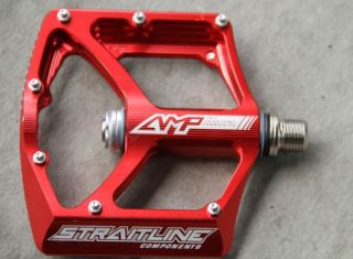 NEW STRAITLINE AMP PEDALS 9/16 RED STRAIGHTLINE PEDAL STRAIGHT LINE 