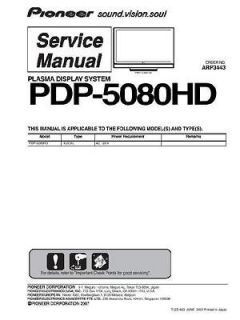 Pioneer PDP 5080HD Plasma TV Service Manual