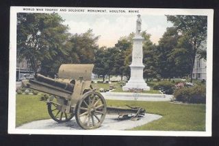 HOULTON MAINE WORLD WAR TROPHY SOLDIERS MONUMENT ANTIQUE VINTAGE 