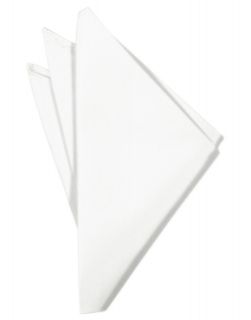 New White Solid 100% Noble Silk Handkerchief Pocket Square