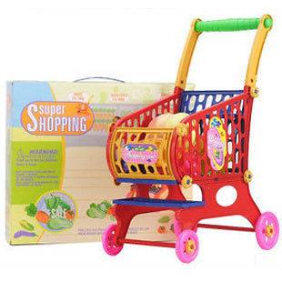   Baby Pre School Toy Mini Trolley Handcart Shopping Cart Plastic Food