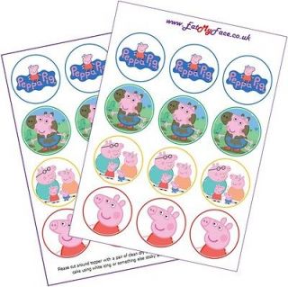 24x PEPPA PIG Edible Fairy Cup Cake Toppers Decoration #EatMyFace