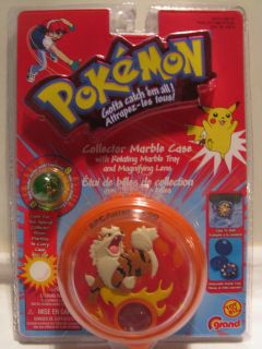 Pokemon Arcanine Collector Marble Case Magnifying Lens & Rotating Tray 