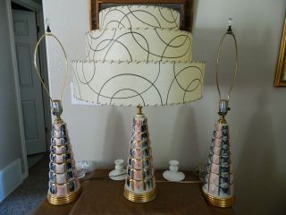Vintage C. Miller “1956” Atomic Porcelain Lamps