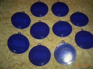 Set of 10 pet food petfood dog puppy cat kitten lids can top cover 