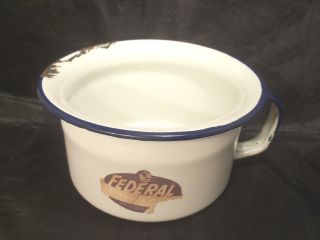   Federal Porcelain Enamel Baby Dear Chamber Pot (Federal Enameling USA