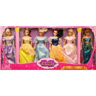 Fairy Tale Princess 6 piece 11 inch Doll Collection w/princess gown 