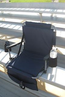 NEW ZERO TIPPING HEAVY DUTY STADIUM SEAT W CUP HOLDERS HIGH QUALITY 