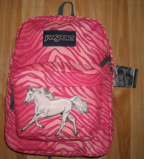Girls Horse Backpack~Pink Animal Print~WHITE HORSE~JanSport~NWT~Pinks 