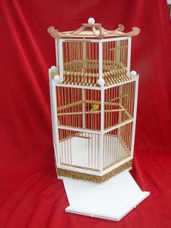 Handcrafted Wooden and Bamboo Bird Cage(birdcage)