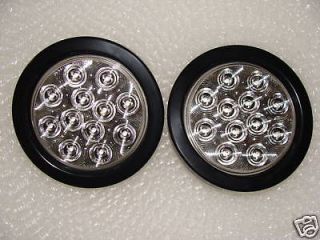 Round RED LED Tail Lights with Pig Tails and Mounting Flanges