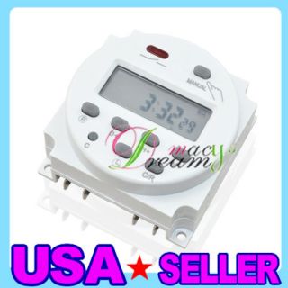 DC 12V LCD Digital Power Programmable Timer Switch Time Relay 16A US 