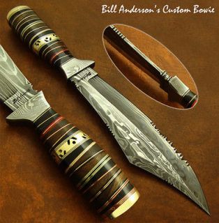 Bill Andersons MARVELOUS 1 OF A KIND CUSTOM DAMASCUS BOWIE KNIFE 