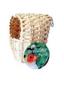 PREVUE COVERED NEST BAMBOO LARGE HUT BIRDS BIRD BED BREEDING PURPOSES