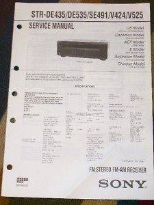 Sony STR DE435/DE53​5/SE491/V525 Receiver Service Manual