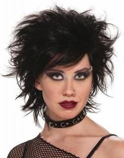 Emo Goth Punk Rock Star American Idol Costume Black Wig