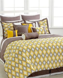 10 pc Queen King Earthen Yellow Grey Beige Comforter Set With 