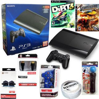 NEW SONY PS3 250GB SLIM SYSTEM GAME ACCESSORIES GAMING CONSOLE PACK 