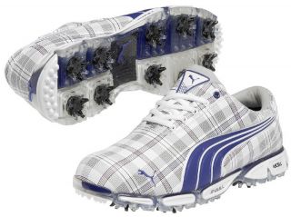 Puma Super Cell Fusion Ice LE Golf Shoes Plaid Blue Rickey Fowler New