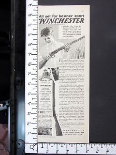 1929 WINCHESTER Model 06 Pump 22 Rim Fire Rifle magazine Ad hunting 