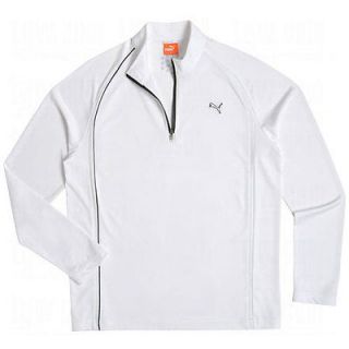 NEW 2012 Puma Golf 1/4 Long Sleeve Performance Polo Shirt Top White 
