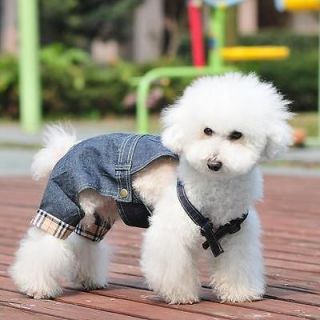 Cute dog Clothing Dog Denim 4 Leg Suits Rhinestones cheap Dog Jeans 