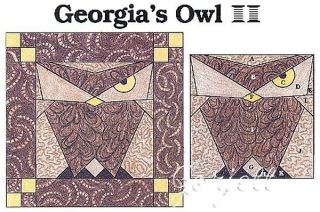   Owl Quilt Block & Patchwork Pillows quilting pattern & templates