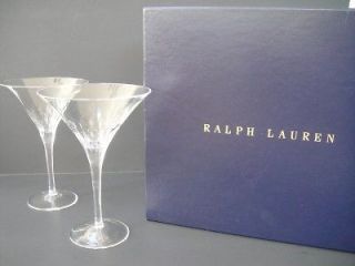 RALPH LAUREN WOODWARD MARTINI GLASSES S/2