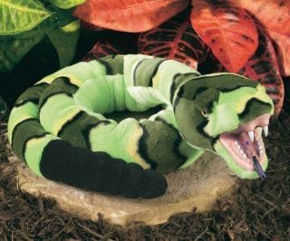 NEW WILD REPUBLIC 54 GREEN ROCK RATTLESNAKE SNAKE WITH FANGS CUDDLY 