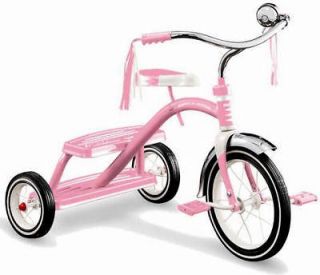Radio Flyer Girls Classic Dual Deck Tricycle 33P Pink 12 Front Tire 