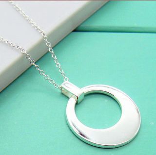 Hot Sale Gift Solid Silver Charm Glossy Moon Pendant Chain Necklace 
