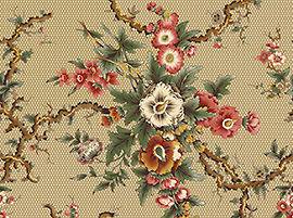 Quilting Fabric Chintz Medallion Floral Boughs Moire by QT 100% cotton 