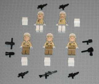 LEGO 5 STAR WARS Hoth Rebel Trooper Minifigure Lot People Blasters 