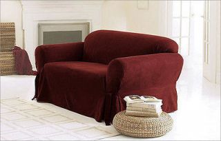 3pc Set Micro Suede Red Burgundy COUCH/SOFA+LOVESEAT+CHAIR SlipCover