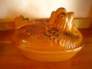   Ceramiche Italy Rooster Covered Baker Dish Chicken Terracotta