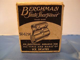 Vintage Berghman Skate Sharpener In Orig Box Berghman C. Maywood IL.