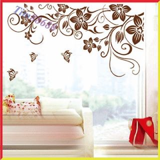   Butterfly Vine Rattan Cane Removable Wall Sticker Decals Wallpaper