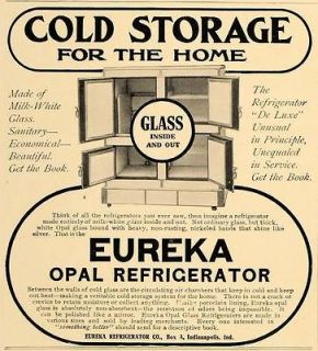 1907 Ad Kitchen Equipment Eureka Opal Refrigerator Food Preservation 