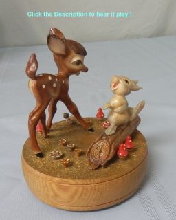   Bambi Thumper Musical Figurine Box by Anri Reuge Music Hi Lili Hi Lo