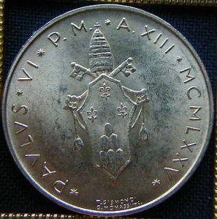 1975 Italy Vatican rare SILVER coin 500 Lire UNC