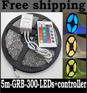   300 Flash RGB Multi color Waterproof LED Strip Light + 24key Remote