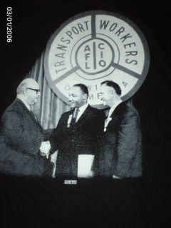   Transport Workers Union Martin Luther King Jr. Black T Shirt Size L