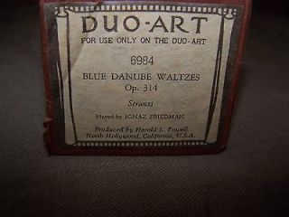 Duo Art Player Piano Roll Blue danube waltzes op. 314 Strauss # 6984 