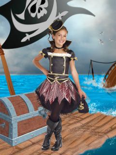 Pirate Princess Halloween Party Kids Costume Stunning Dress Girl Gift 